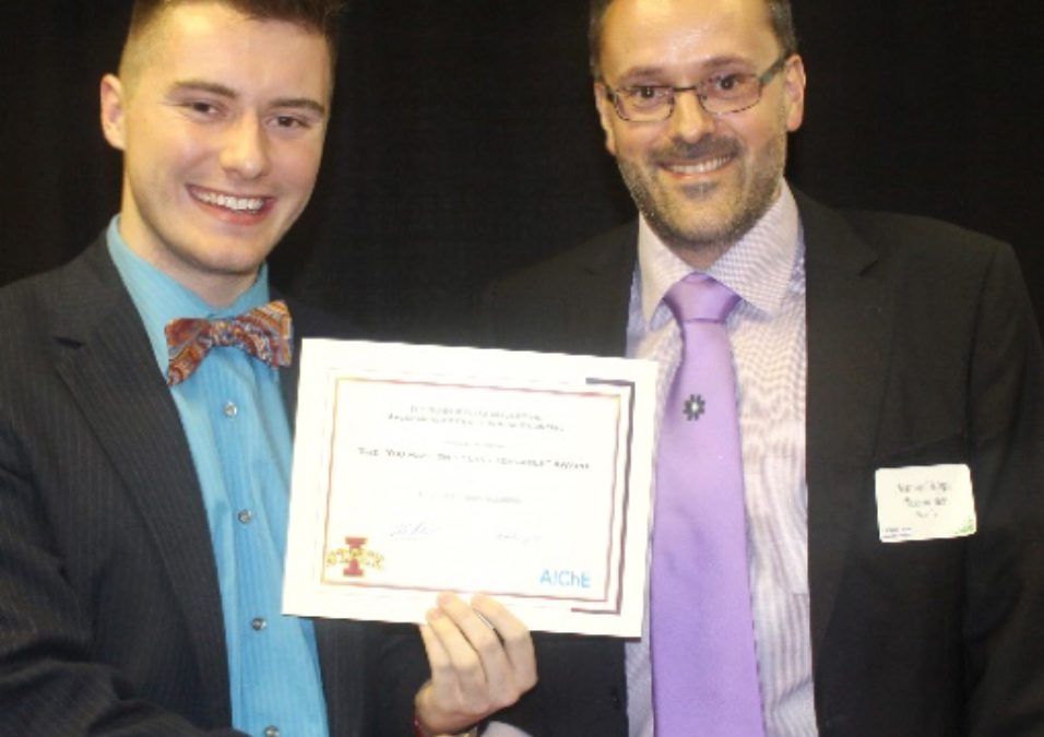 Prof. Tessonnier wins “You make this class bearable” award from ISU’s AIChE student chapter
