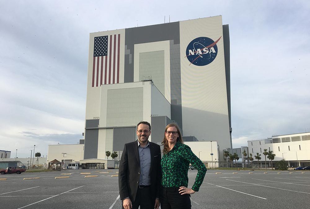 Elspeth and Prof. Tessonnier visit the Kennedy Space Center at Cape Canaveral